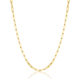 14K Diamond Cut Oval Link Chain Necklace
