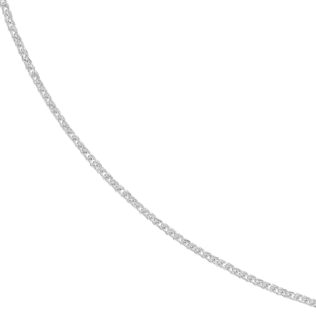 14K Yellow Gold or White Gold 1.15mm Adjustable Square Wheat Chain Necklace with Lobster Lock