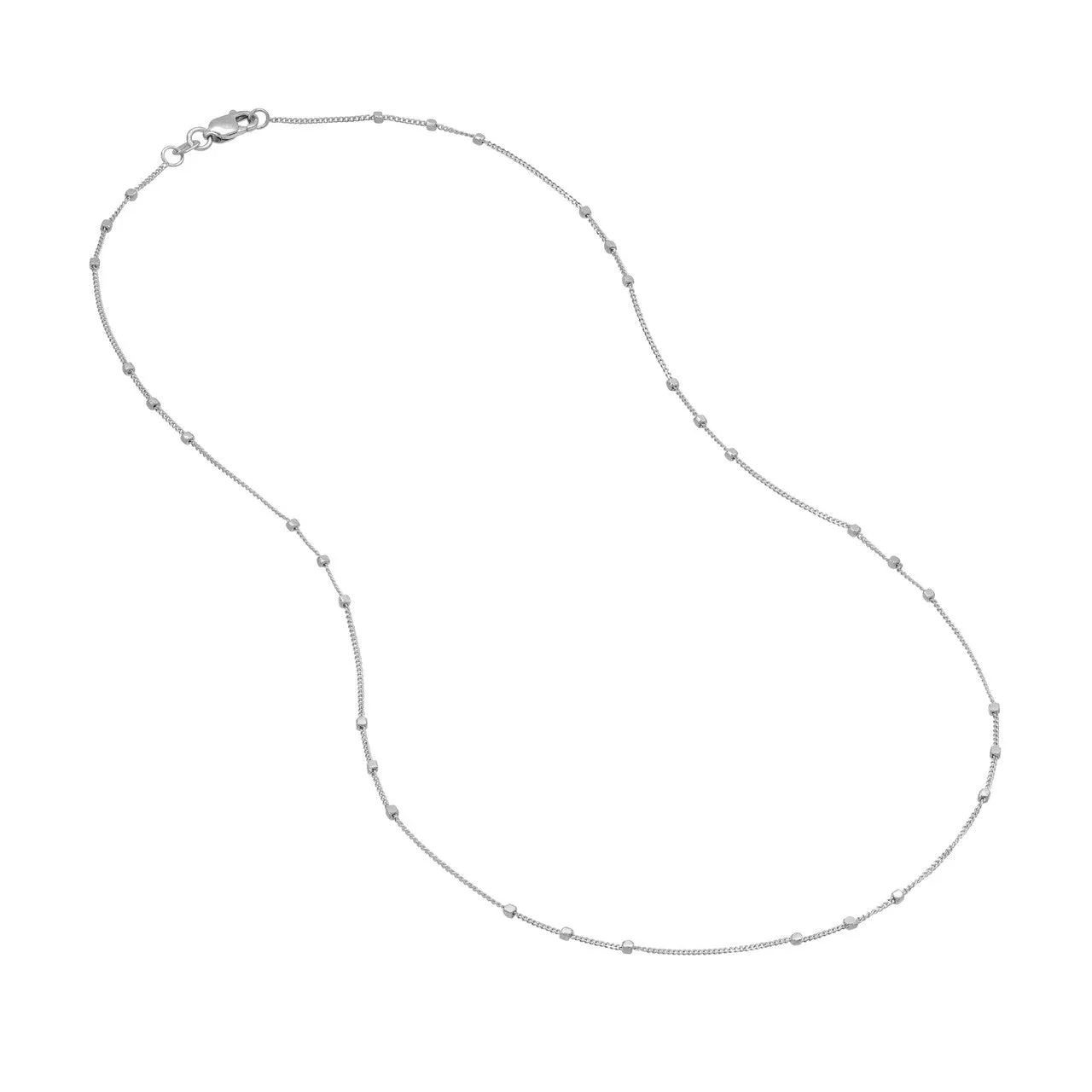 14K Yellow Gold or White Gold 1.35mm Triple Bead Saturn Chain Necklace with Lobster Lock