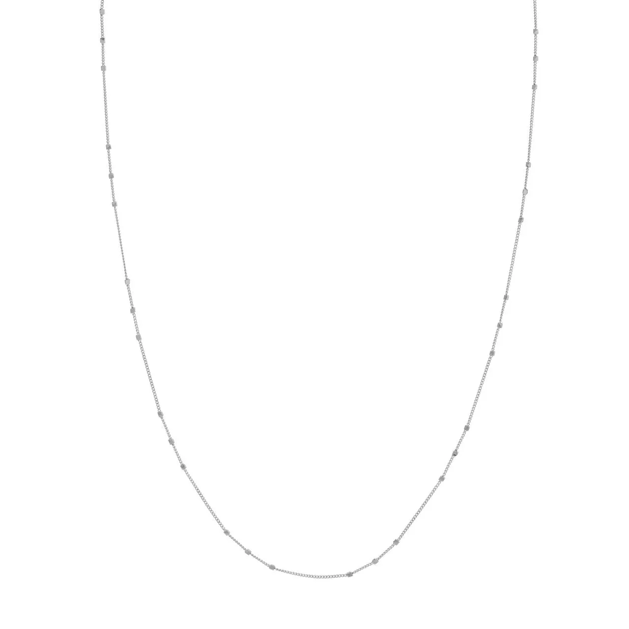 14K Yellow Gold or White Gold 1.35mm Triple Bead Saturn Chain Necklace with Lobster Lock