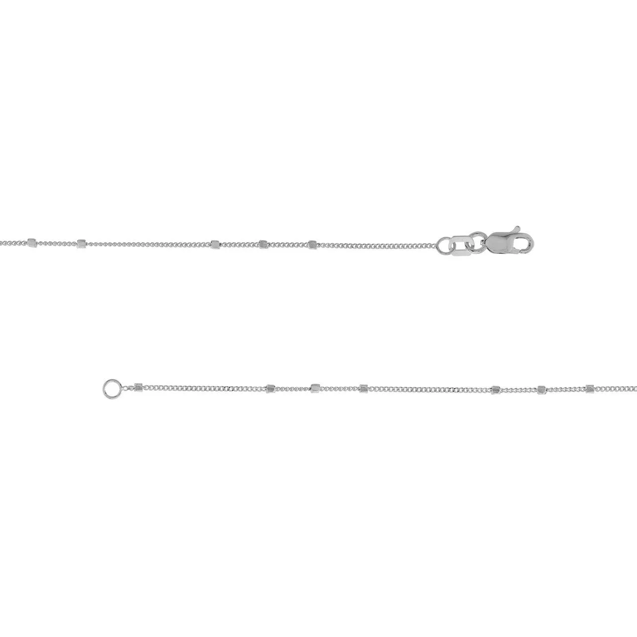 14K Yellow Gold or White Gold 1.35mm Triple Bead Saturn Chain Necklace with Lobster Lock