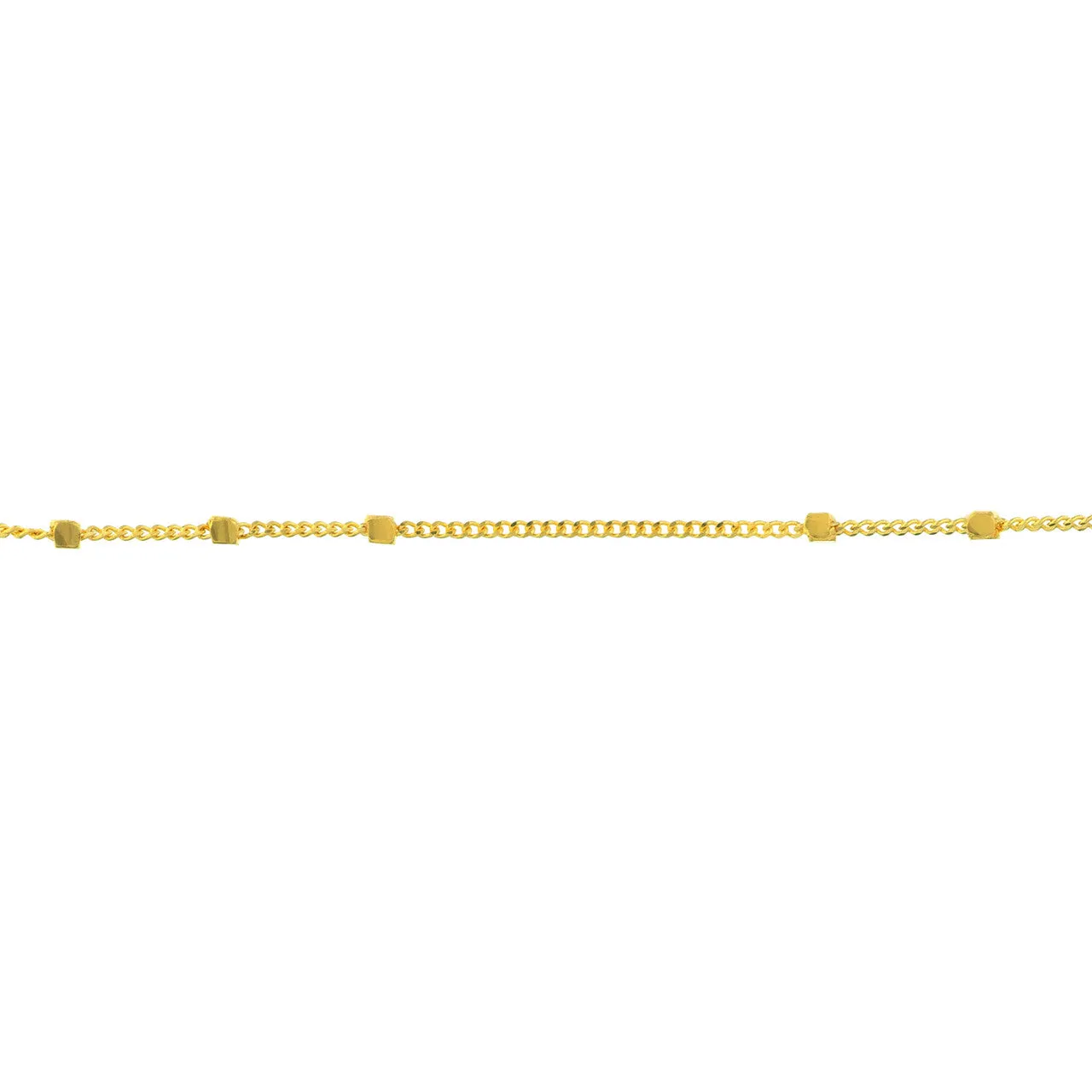 14K Yellow Gold or White Gold 1.35mm Triple Bead Saturn Chain Necklace with Lobster Lock