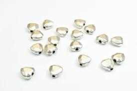 18 PCs Heart Silver Alloy Connector Charm Pendant Beads Size 7x7x4mm Hole Size 1mm Decorative Design Metal Beads For Jewelry Making