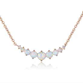 18K Gold Plated Graduated Opal Necklace