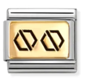 2 Hex Screws Gold Charm