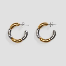 2-Tone Geometric Floral Midi Earrings