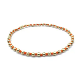 3mm Color Crush Newport Orange & Gold Waterproof Bracelet 6.5"