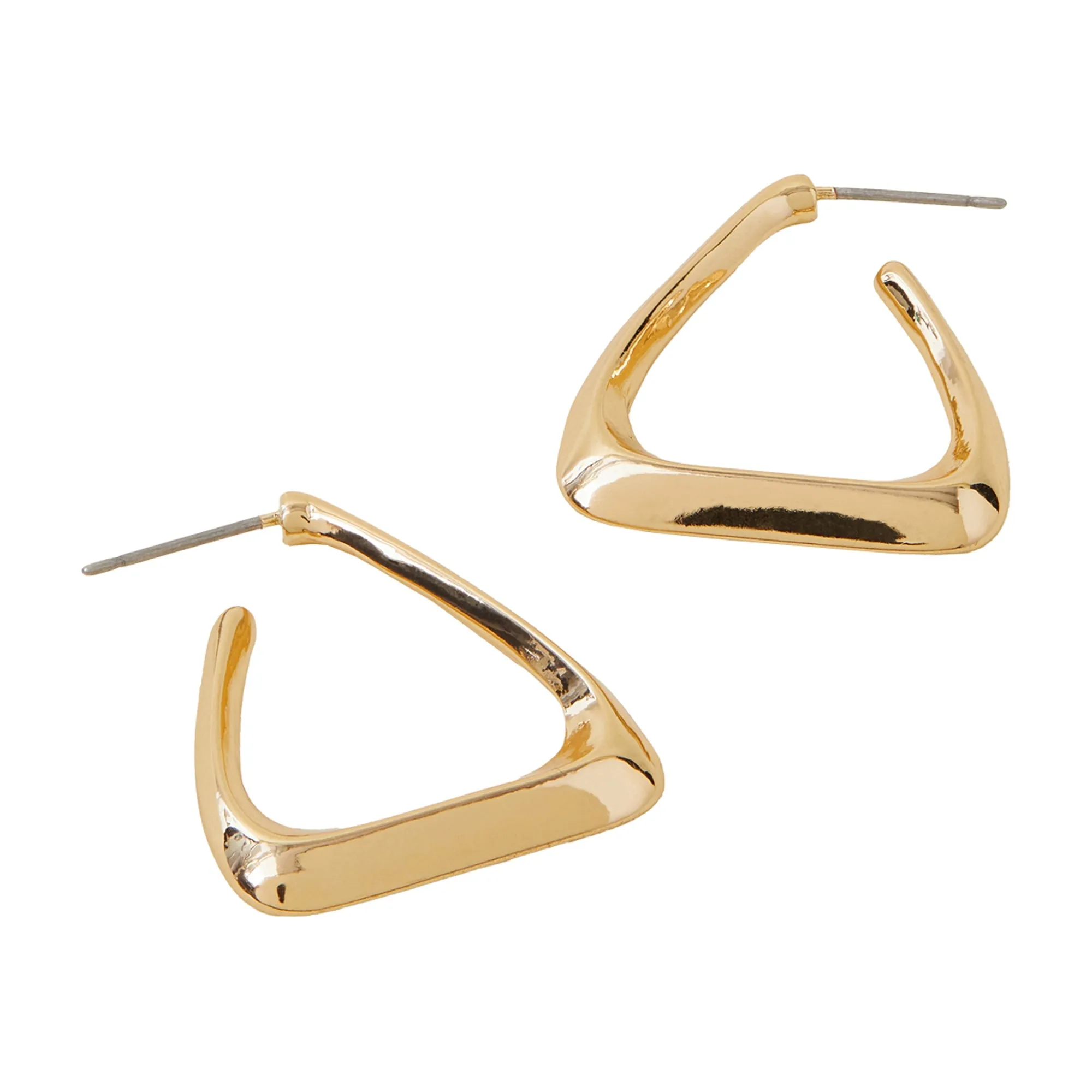 Accessorize London Women Gold Triangle Hoop Earrings