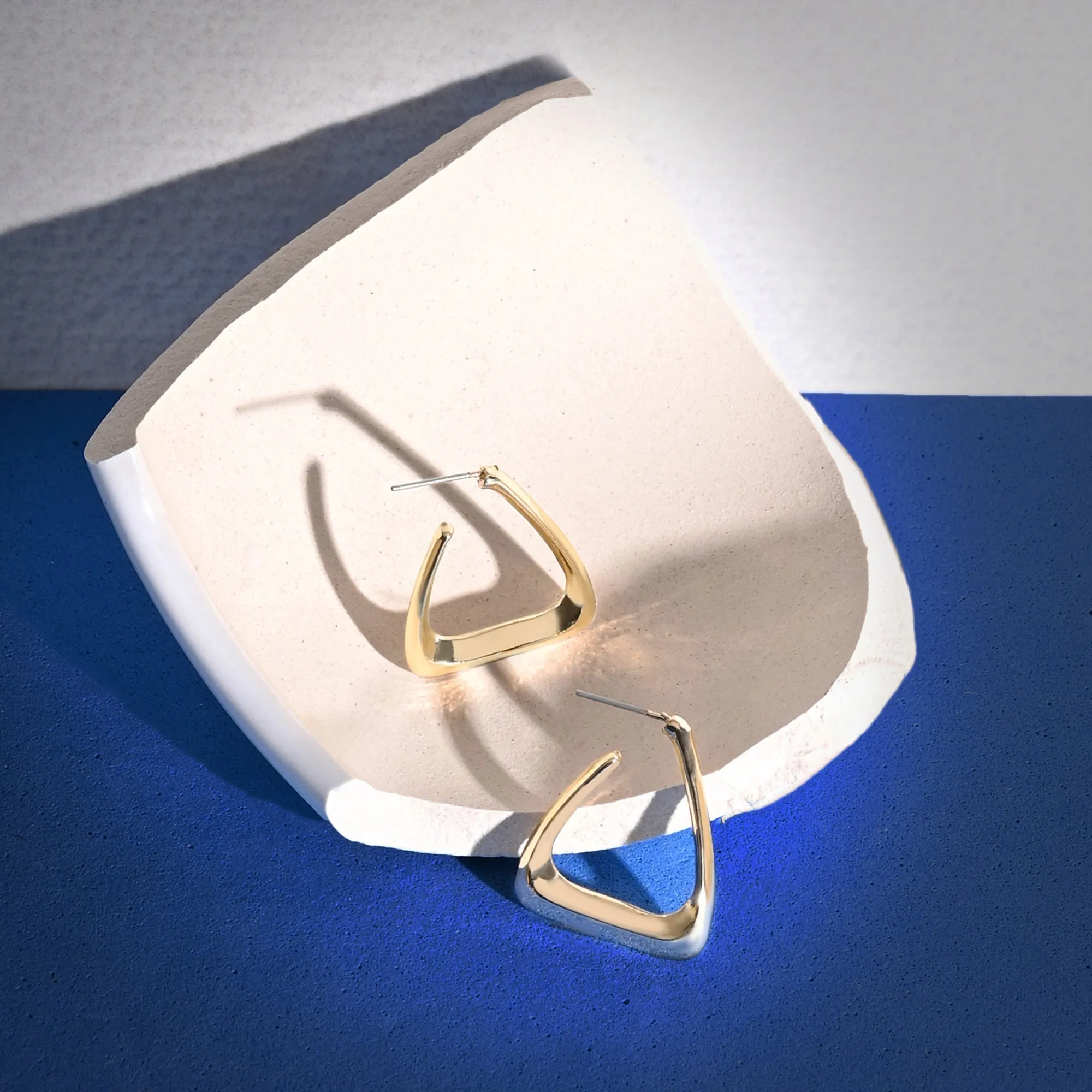 Accessorize London Women Gold Triangle Hoop Earrings