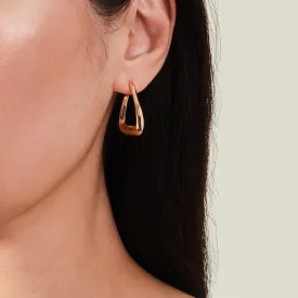Accessorize London Women Gold Triangle Hoop Earrings