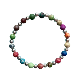 Ainsley Silver Primary Colors 6mm Bracelet