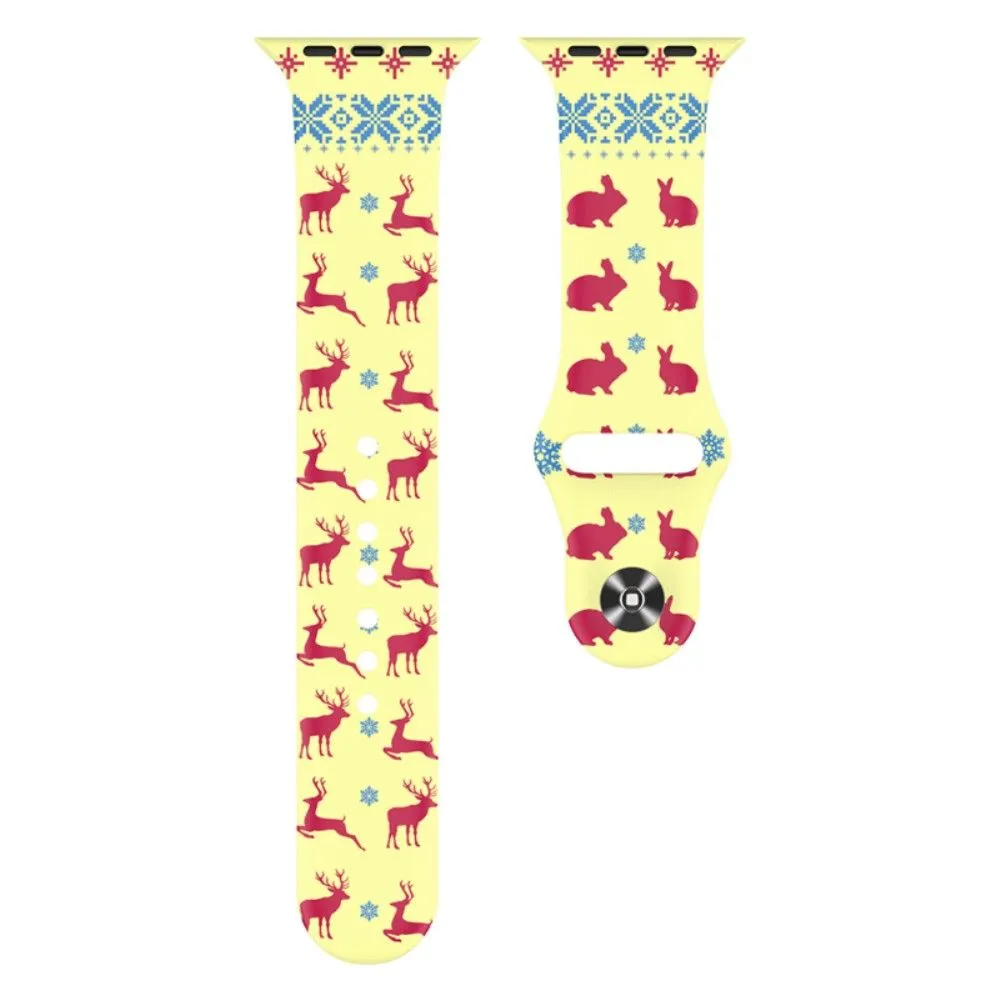 Apple Watch (41mm) christmas pattern silicone watch strap - Christmas Reindeer / Size: L