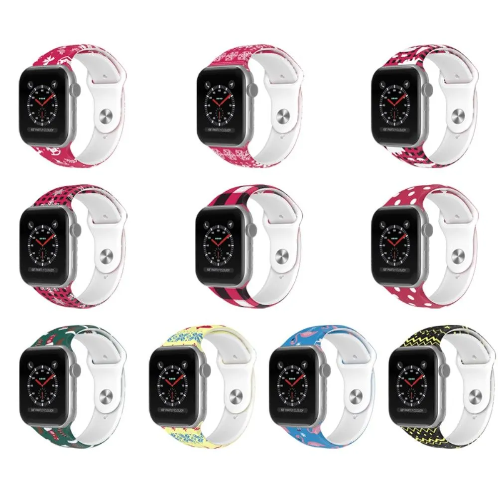 Apple Watch (41mm) christmas pattern silicone watch strap - Polar Bear / Size: L