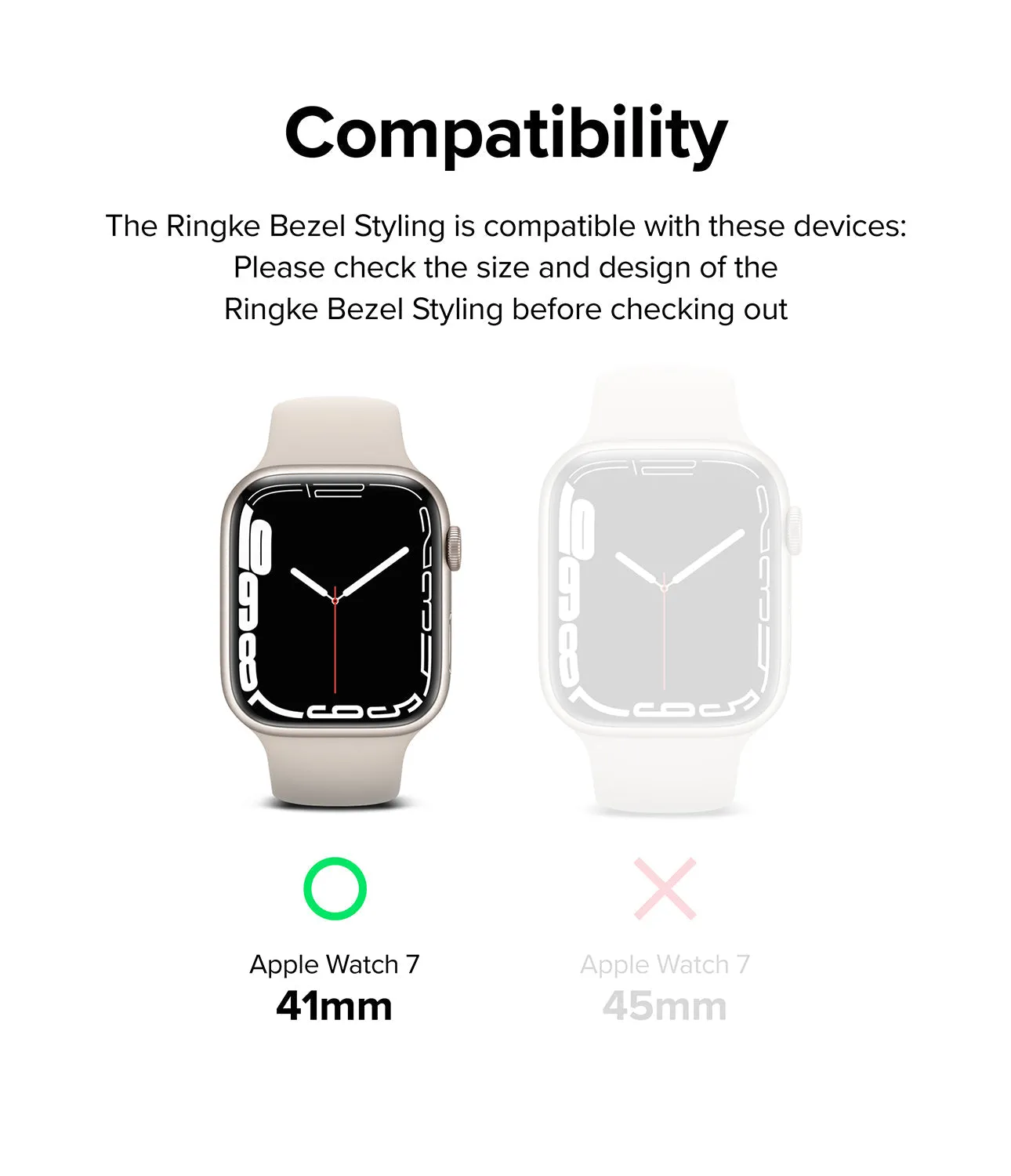 Apple Watch 8 / 7 41mm | Bezel Styling| Rose Gold (41-02)