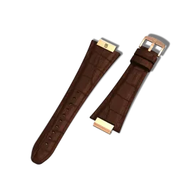 Apple Watch Strap Rose Gold Brown ML - Leather