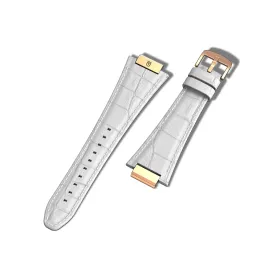 Apple Watch Strap Rose Gold White ML - Leather