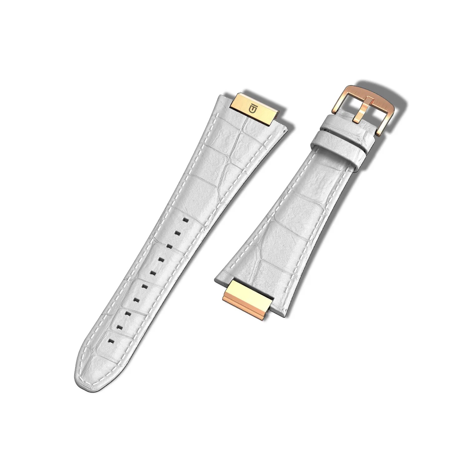 Apple Watch Strap Rose Gold White ML - Leather