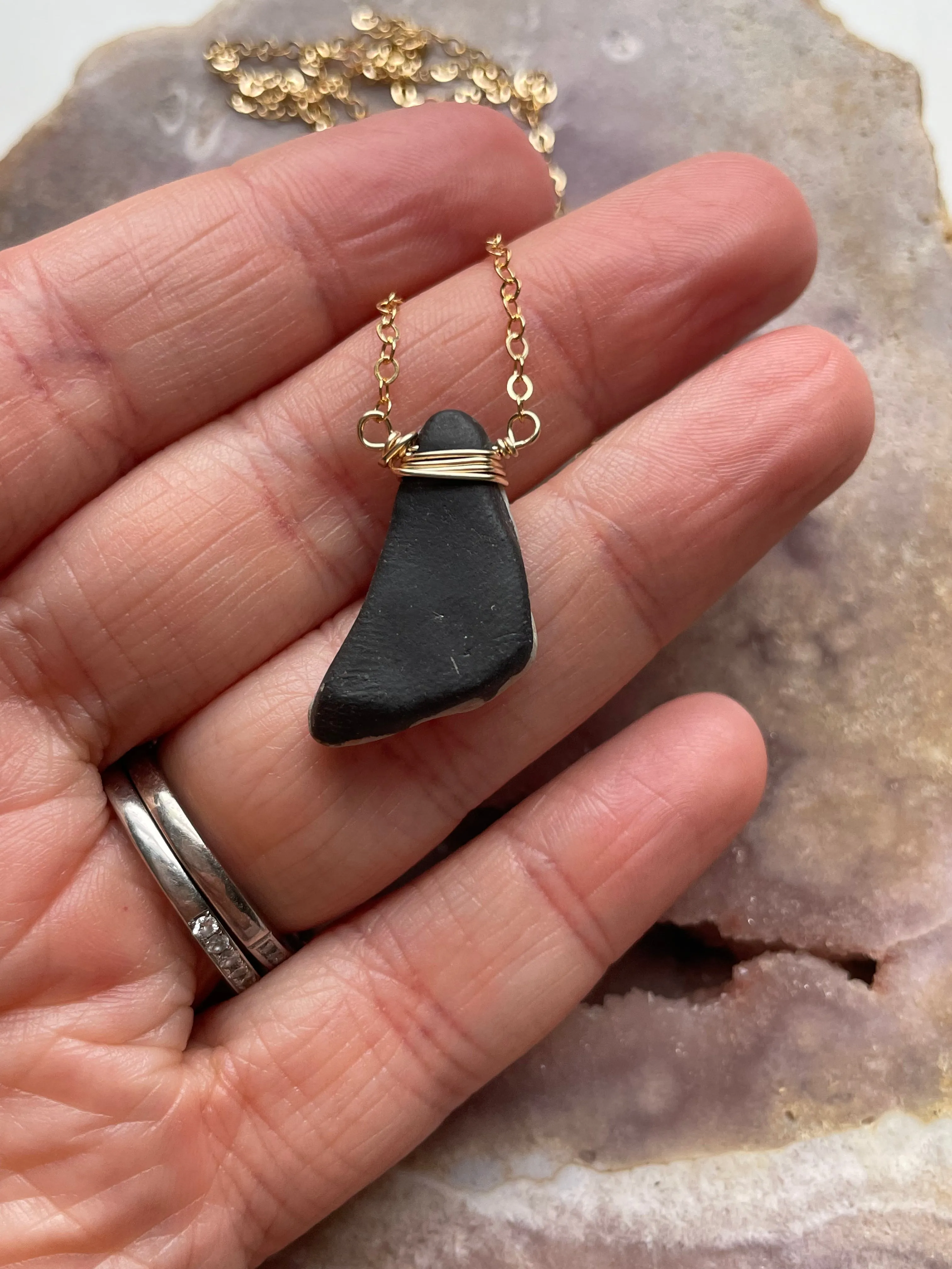 Australian Opal Doublet Pendant Necklace Gold Fill