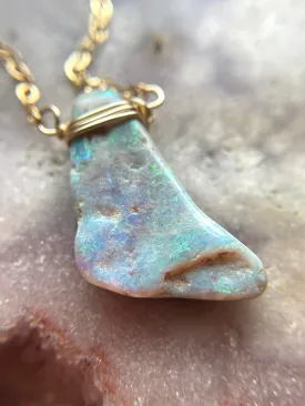 Australian Opal Doublet Pendant Necklace Gold Fill