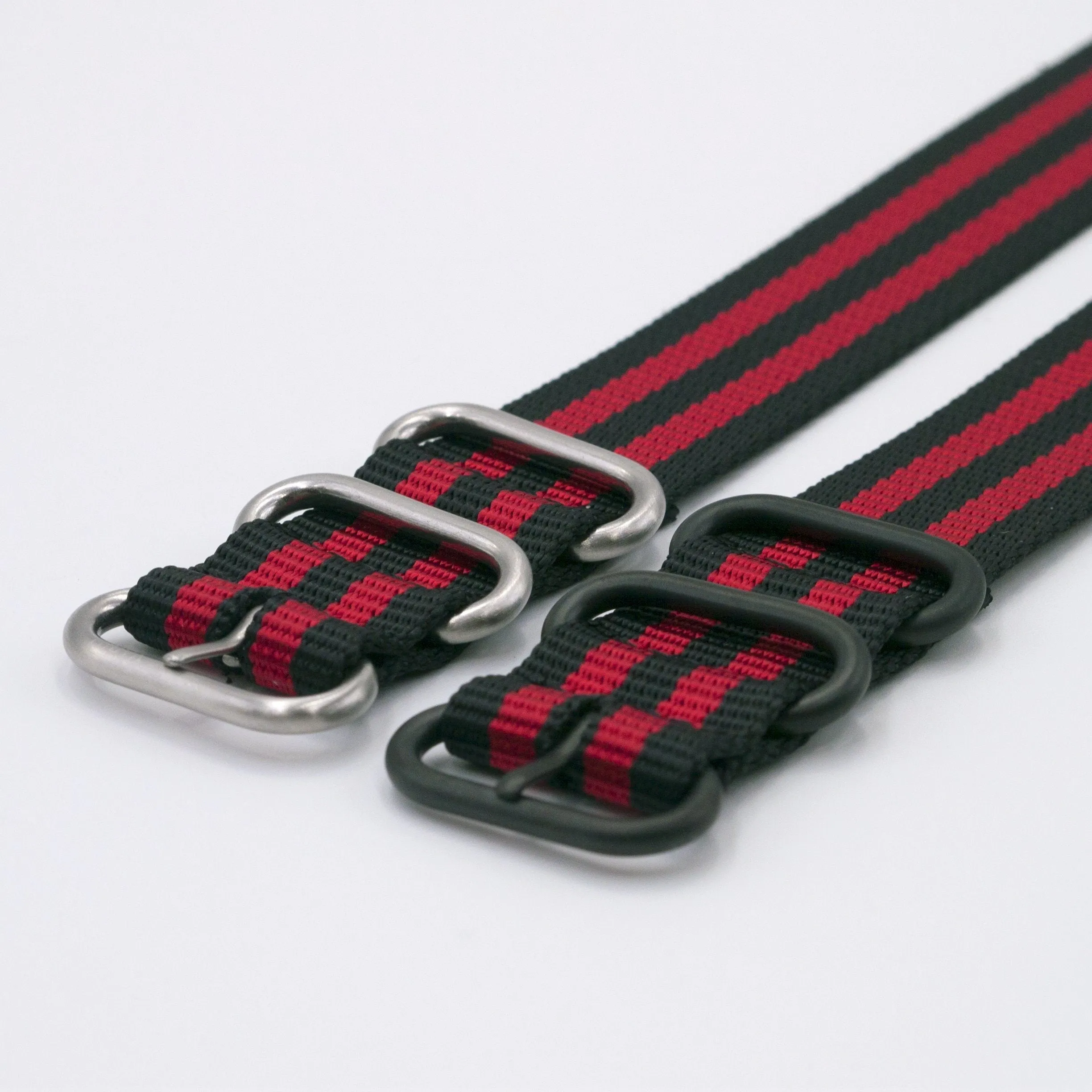 Ballistic Nylon Crimson Stripe Watch Strap with G-Shock Compatible Adapter and Spring Bar Tool
