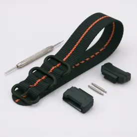 Ballistic Nylon Fire Divider Watch Strap with G-Shock Compatible Adapter and Spring Bar Tool