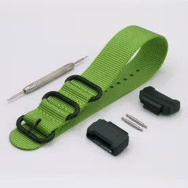 Ballistic Nylon Shamrock Green Watch Strap with G-Shock Compatible Adapter and Spring Bar Tool