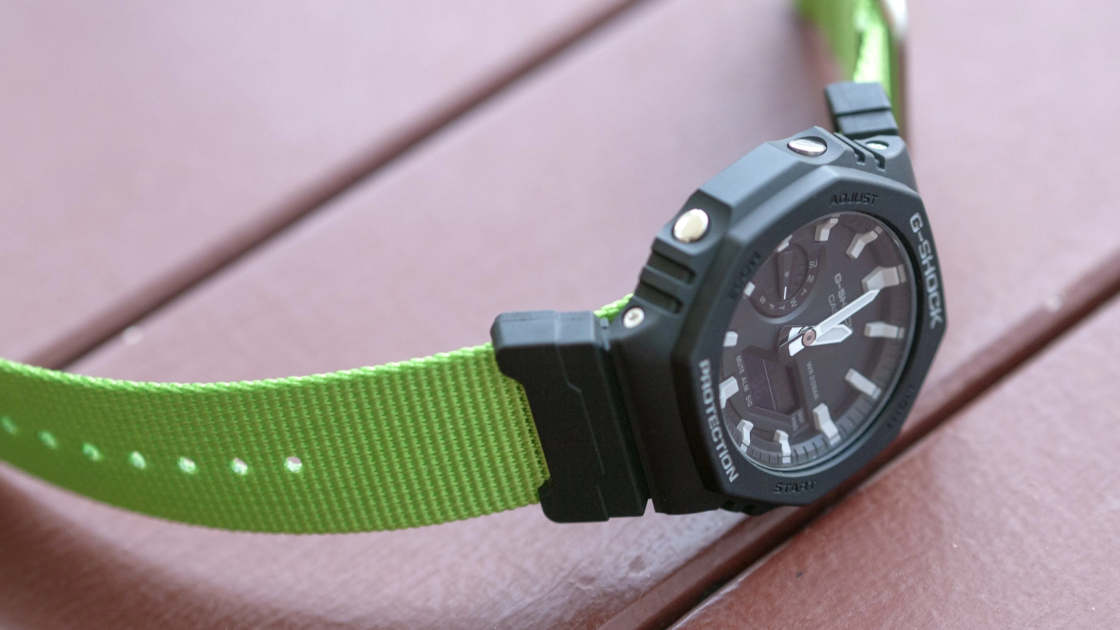 Ballistic Nylon Shamrock Green Watch Strap with G-Shock Compatible Adapter and Spring Bar Tool