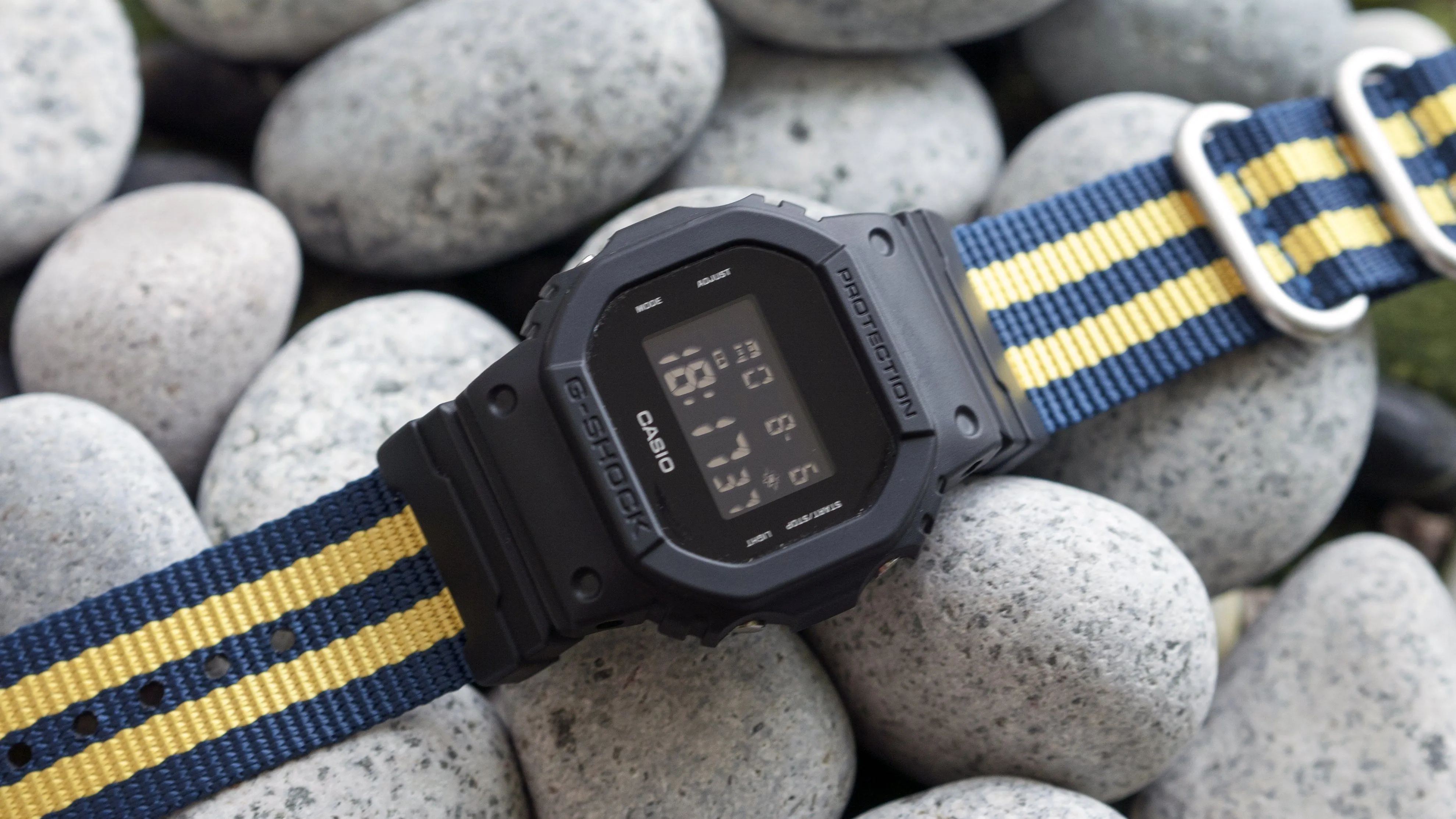 Ballistic Nylon Swedish Stripe Watch Strap with G-Shock Compatible Adapter and Spring Bar Tool