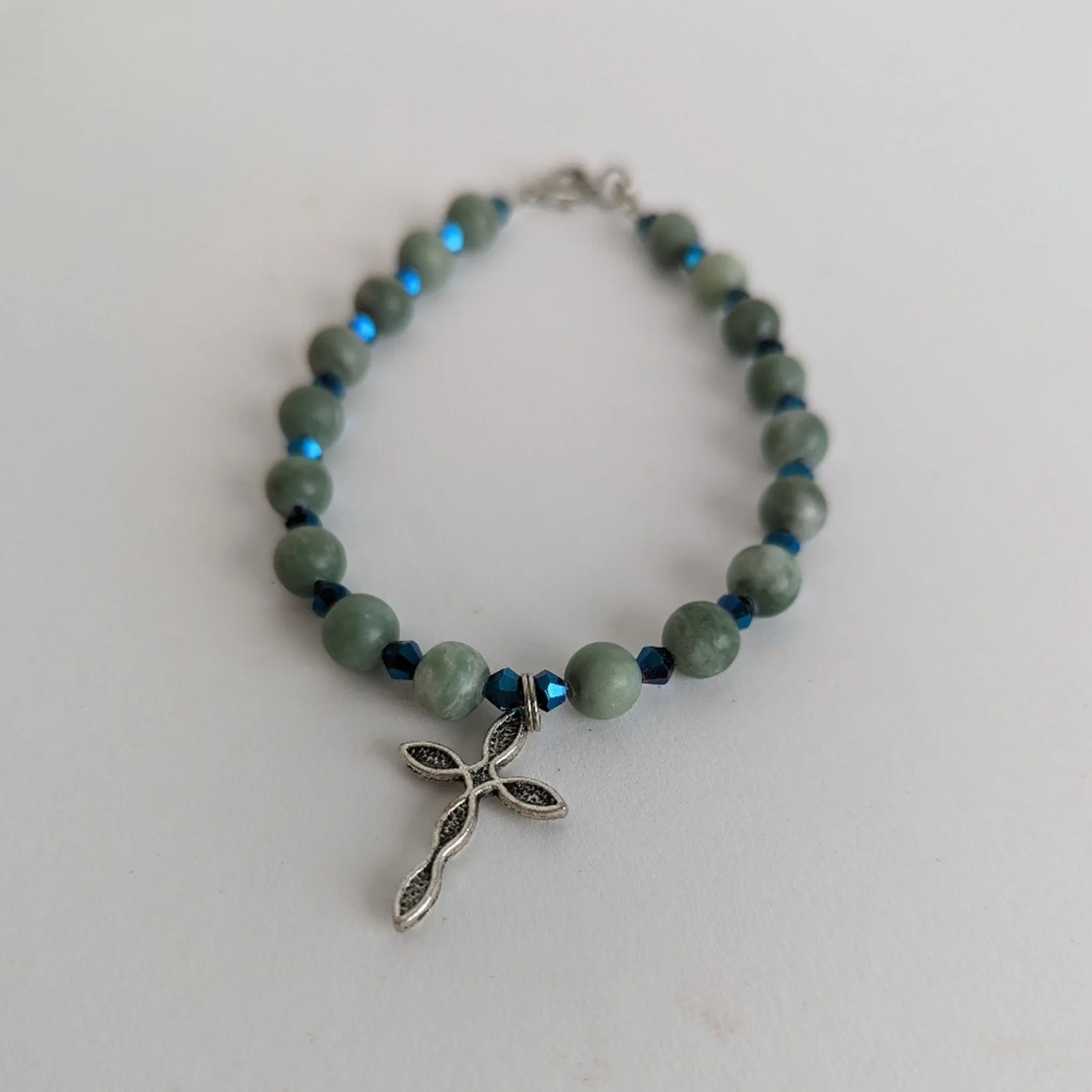 Beaded Cross Charm Bracelet