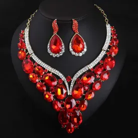 Bridal Crystal jewelry set Wedding Rhinestones jewelry set Crystal Necklace And Earrings Set
