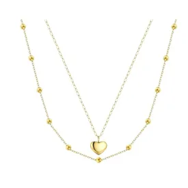 Chloe -Layered beaded heart necklace