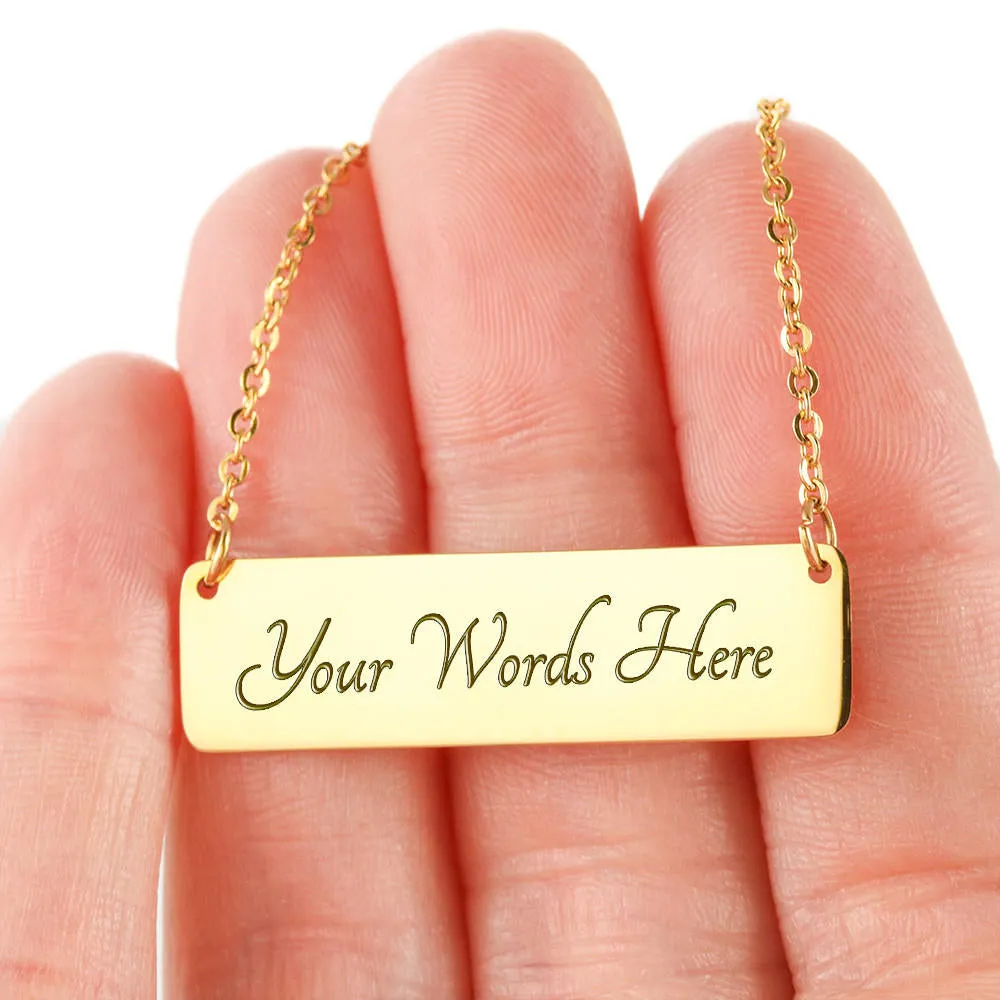 Christian Horizontal Bar Necklace - Be Still