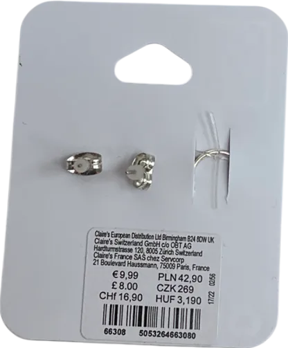 Claire's Metallic Sliver Heart Dangling Earrings One Size