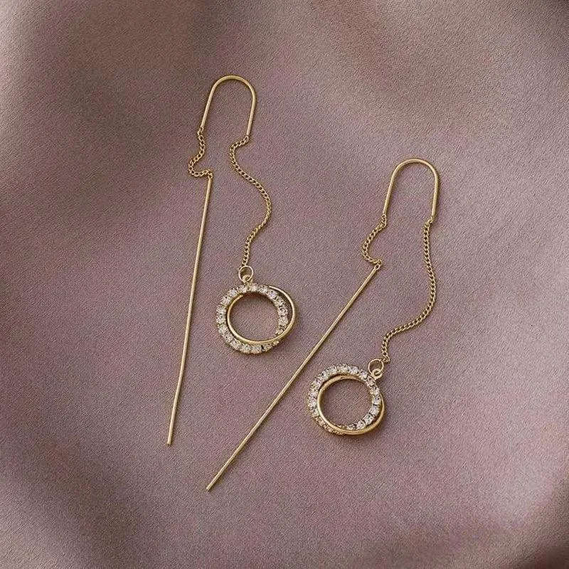 Classic Pearl Fashion Heart Long Earrings Charm Jewelry XYS0300