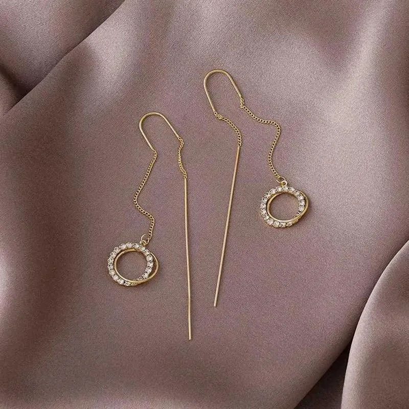 Classic Pearl Fashion Heart Long Earrings Charm Jewelry XYS0300