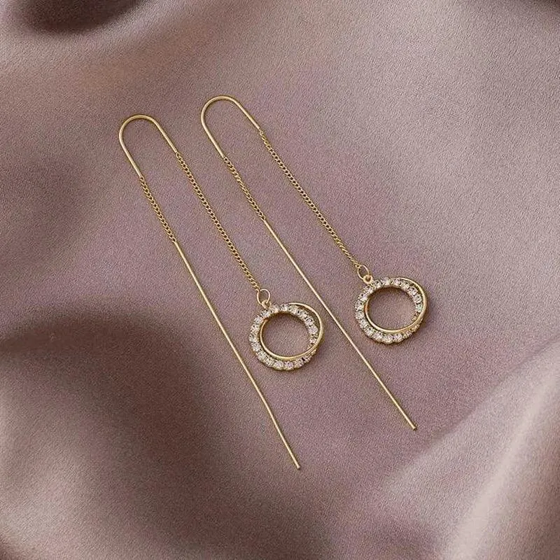 Classic Pearl Fashion Heart Long Earrings Charm Jewelry XYS0300