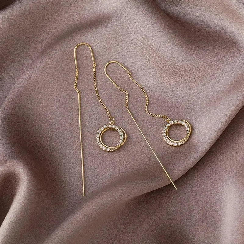 Classic Pearl Fashion Heart Long Earrings Charm Jewelry XYS0300