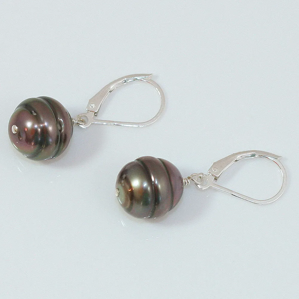 Classic Tahitian Pearl Leverback Drop Earring