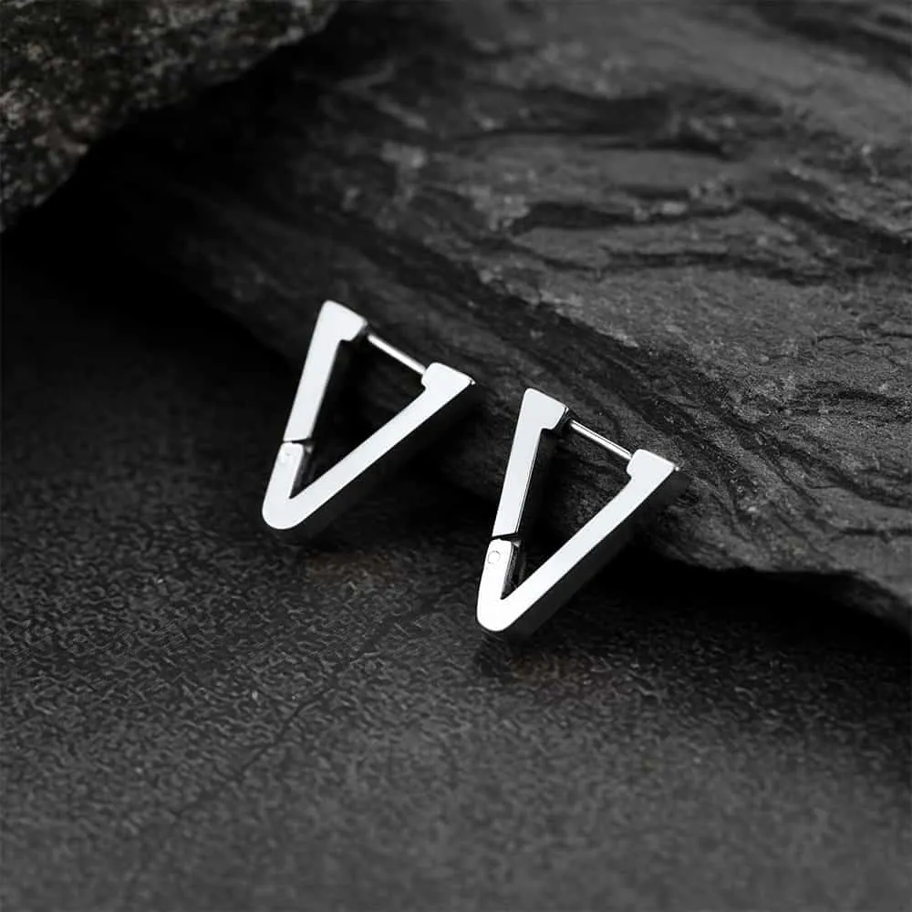 Classic Triangle Huggie Hoop Earrings for Men Women
