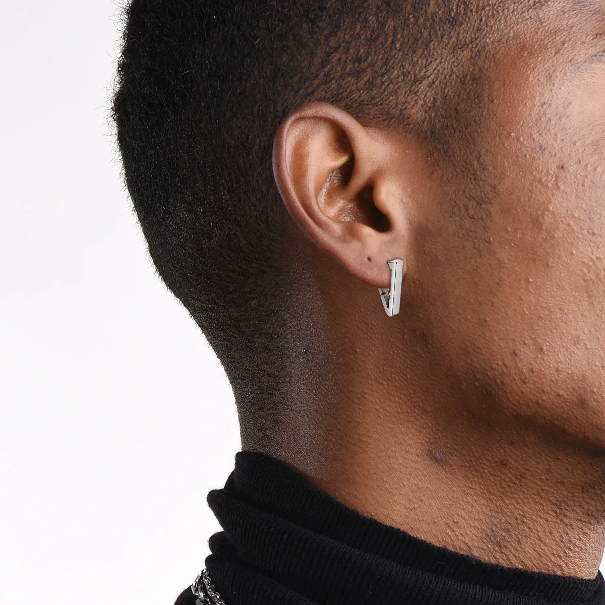 Classic Triangle Huggie Hoop Earrings for Men Women
