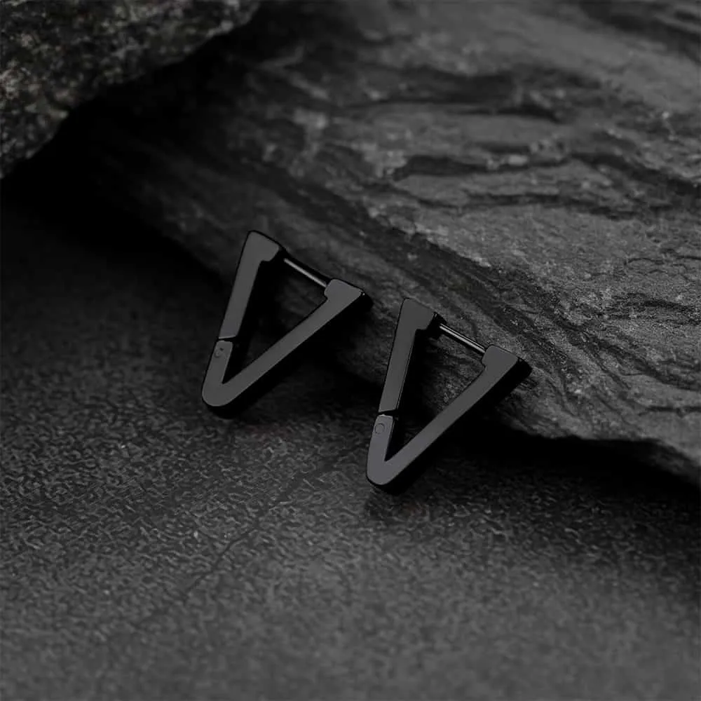 Classic Triangle Huggie Hoop Earrings for Men Women