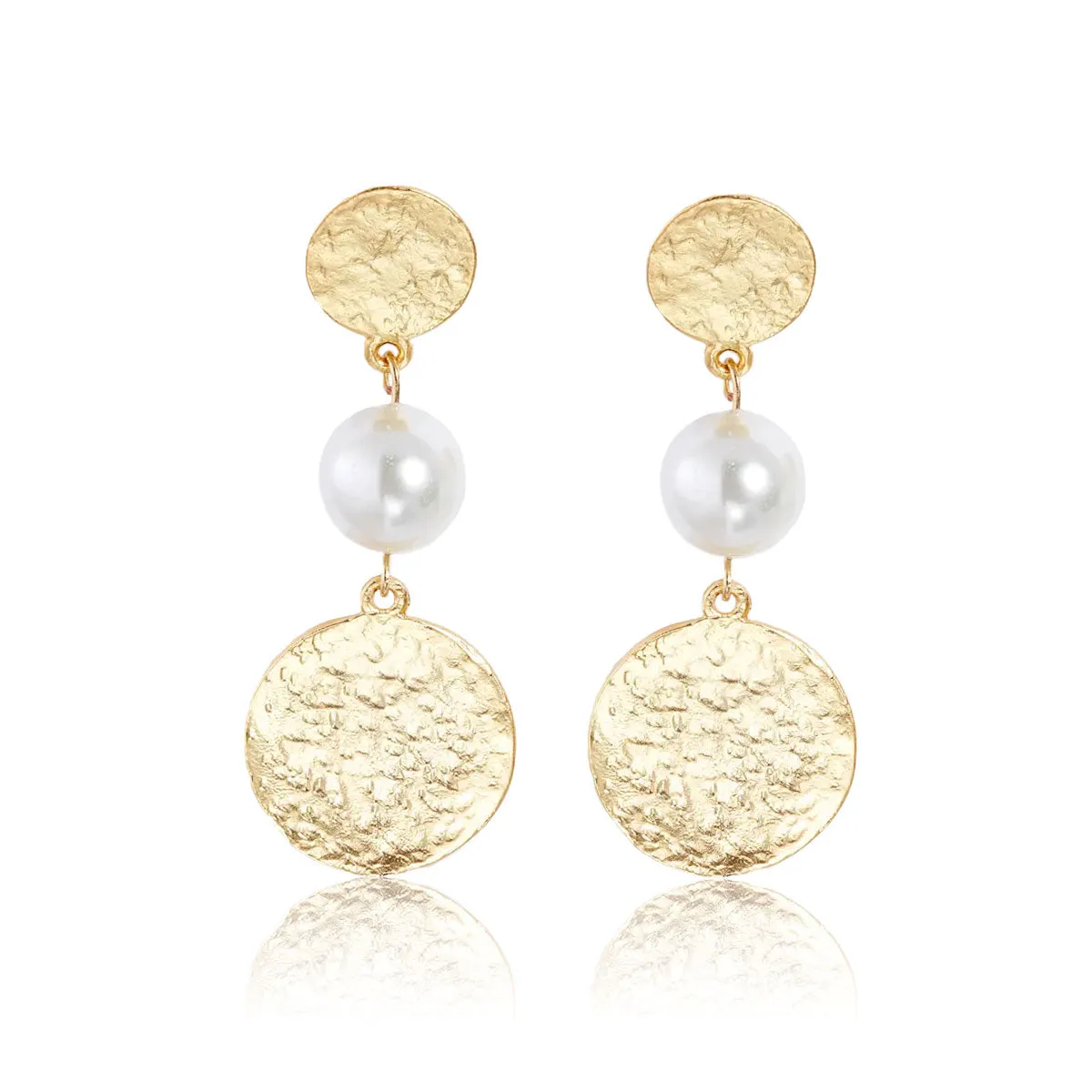 Coin X Pearl Earrings