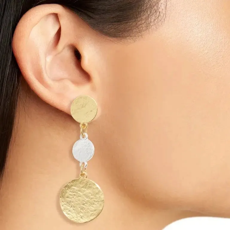 Coin X Pearl Earrings