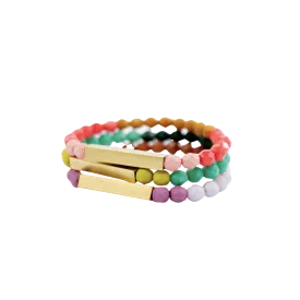 Colorful Bead   Brass Bracelet