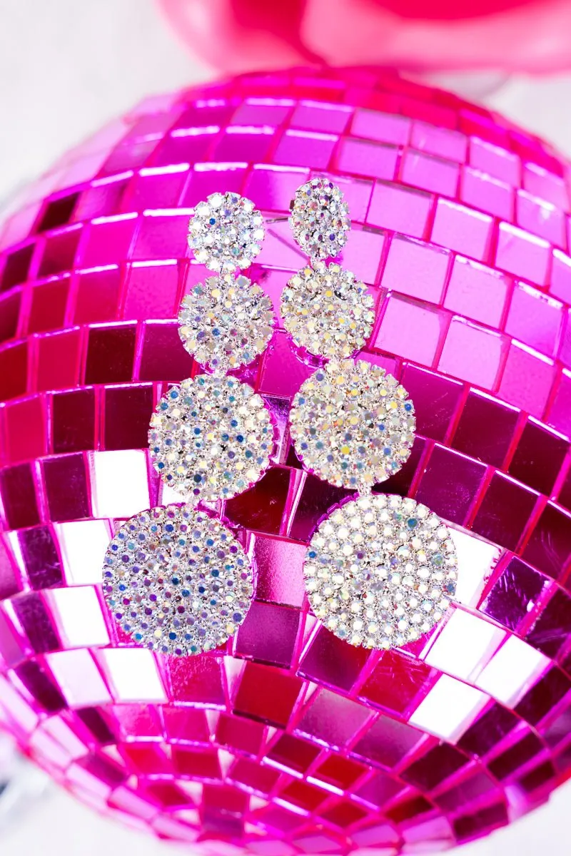 Crystal Avenue Frosted Falls Iridescent Crystal Earrings