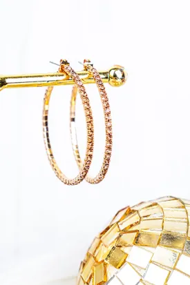 Crystal Avenue Life's A Party Crystal Light Peach Hoop Earrings