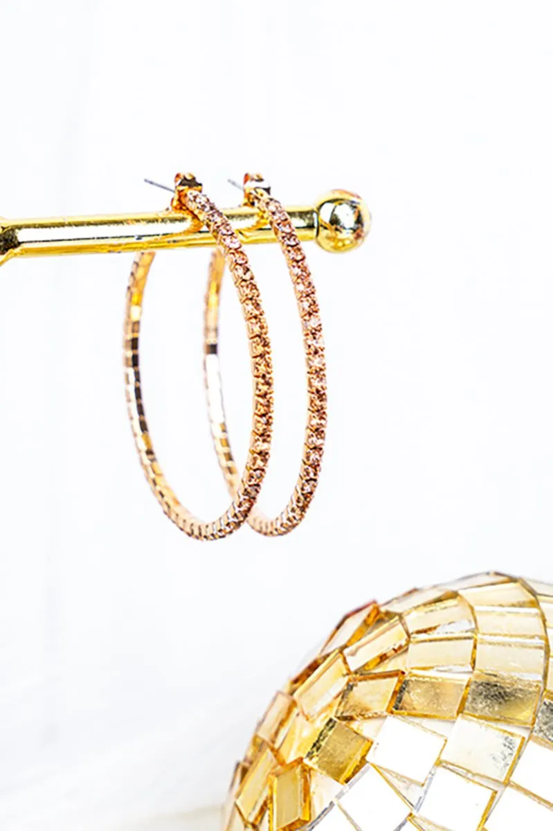 Crystal Avenue Life's A Party Crystal Light Peach Hoop Earrings