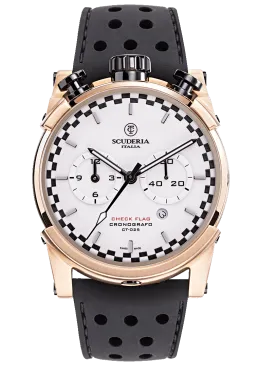 CT Scuderia BULLET HEAD CHEQUERED FLAG Brown Swiss Made Mens Watch CWEH00219