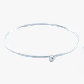 Devotion Silver Heart Bangle