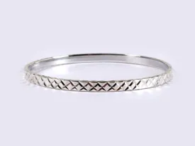 Diamond Cut Bangle - Sterling Silver